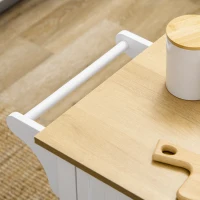 HOMCOM Rolling Kitchen Cart on Wheels, Utility Bar Cart with Drawer, 2 Towel Racks and Adjustable Shelf, White(m-9)