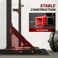 Soozier Barbell Rack Stand, Easily Adjustable 43.75"- 63.5" Squat Rack,  330LBS Capacity Bench Press Rack for Home Gym Equipment, Strength Training Fitness Gift for Men & Women(m-7)