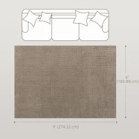 HOMCOM 6x9 Area Rug, Luxurious Faux Fur Rug, Non-Slip Floor Carpet for Living Room, Bedroom, Dining Room, Tan(m-3)