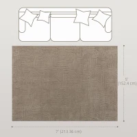 HOMCOM 5x7 Area Rug, Luxurious Faux Fur Rug, Non-Slip Floor Carpet for Living Room, Bedroom, Dining Room, Tan(m-3)