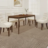 HOMCOM 6x9 Area Rug, Luxurious Faux Fur Rug, Non-Slip Floor Carpet for Living Room, Bedroom, Dining Room, Tan(m-8)