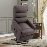HOMCOM Lift Chair for Elderly, Power Chair Recliner with Remote Control, Side Pockets for Living Room, Brown(m-8)