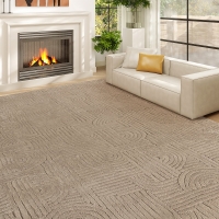 HOMCOM 6x9 Area Rug, Luxurious Faux Fur Rug, Non-Slip Floor Carpet for Living Room, Bedroom, Dining Room, Tan