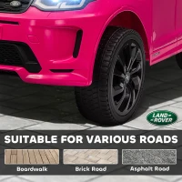 Qaba Land Rover Discovery Sport Licensed 12V Kids Ride on Car with Remote Control Soft Start, LED Lights, Pink(m-8)