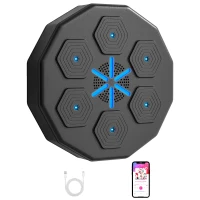 Soozier Music Boxing Machine with Gloves and Bluetooth Connection, Wall Mounted LED Light Smart Music Boxing Machine for Adults Punching Beat Training Stress Relief(m-11)