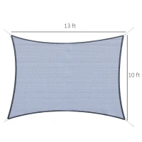 Outsunny Rectangle 10' x 13' Canopy Sun Sail Shade Garden Cover UV Protector Outdoor Patio Lawn Shelter with Carrying Bag (Grey)(m-3)