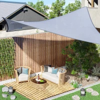 Outsunny Rectangle 10' x 13' Canopy Sun Sail Shade Garden Cover UV Protector Outdoor Patio Lawn Shelter with Carrying Bag (Grey)(m-8)