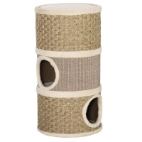 PawHut 28 Inch Cat Condo, 3 Story Cat Hideaway with Sisal Scratching Pad(m-1)