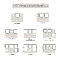 Compressed Sofa Single Seater Modular Sectional with Chenille Fabric, Modular Sofas for Small Spaces Convertible Floor Sofa Bed, 39.5" L x 39.5" W x 25" H, Beige(m-6)