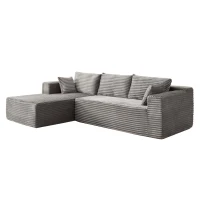 Compressed Sofa Minimalist Sectional with Comfy Chaise, Modular L Shape Sectional Couches for Living Rooms, 110'' L x 70.5'' W x 23.5'' H, Grey(m-9)
