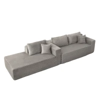 Compressed Sofa Minimalist Sectional with Comfy Chaise, Modular L Shape Sectional Couches for Living Rooms, 110'' L x 70.5'' W x 23.5'' H, Grey(m-12)