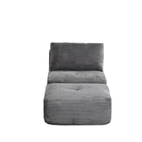 Compressed Sofa Modern Memory Foam Sectional with Pet-Friendly Corduroy Fabric, Modular Sofas for Small Spaces Single Chaise Longue for Apartments, 71" L x 36" W x 28.5" H, Grey(m-8)
