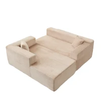 Compressed Sofa Minimalist Sectional with Comfy Chaise, Modular Oversized Sofa for Living Rooms, 110'' L x 70.5'' W x 23.5'' H, Beige(m-10)