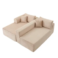 Compressed Sofa Minimalist Sectional with Comfy Chaise, Modular Oversized Sofa for Living Rooms, 110'' L x 70.5'' W x 23.5'' H, Beige(m-11)