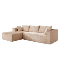 Compressed Sofa Minimalist Sectional with Comfy Chaise, Modular Oversized Sofa for Living Rooms, 110'' L x 70.5'' W x 23.5'' H, Beige(m-9)