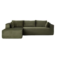 Compressed Sofa Minimalist Sectional with Comfy Chaise, Modular Oversized Sofa for Living Rooms, 110'' L x 70.5'' W x 23.5'' H, Green(m-2)