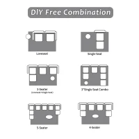 Compressed Sofa Modern Memory Foam with Movable Ottoman, Corduroy Fabric, Modular Sofas for Small Spaces Single Chaise Longue for Apartments, 71" L x 36" W x 28.5" H, Black(m-5)