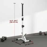 Soozier 2-Piece Barbell Rack, 53.5"-69.3" Height Adjustable Squat Rack Bench Press Rack, 440LBS Capacity(m-3)