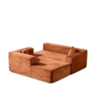 Compressed Sofa Minimalist Sectional with Comfy Chaise, Modular L Shape Sectional Couches for Living Rooms, 110'' L x 70.5'' W x 23.5'' H, Brown(m-11)