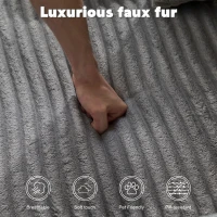 Compressed Sofa Oversized Chaise Lounge Chair with 3 Throw Pillows and Wide Armrest, Modular Sofas for Small Spaces Sleeper Sofa Daybed with Corduroy Fabric, 66'' L x 47'' W x 24'' H, Grey(m-5)