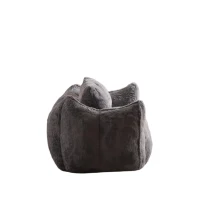 Bean Bag Sofa with High-Density Foam and Faux Fur Fabric, Compressed Sofa Oversized Fluffy Loveseat for Adults, 75" L x 42.5" W x 28.5" H, Grey(m-9)