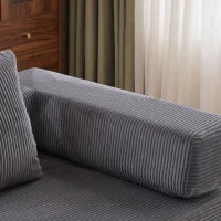 Apartment Sofa Convertible Floor Sofa Bed with Pillow Back Support and Armrest, Compressed Sofa Lounge Sleeper with Corduroy Fabric, 77'' L x 37.5'' W x 23.5'' H, Dark Grey(m-9)