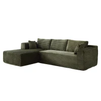 Compressed Sofa Minimalist Sectional with Comfy Chaise, Modular Oversized Sofa for Living Rooms, 110'' L x 70.5'' W x 23.5'' H, Green(m-9)