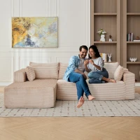 Compressed Sofa Minimalist Sectional with Comfy Chaise, Modular Oversized Sofa for Living Rooms, 110'' L x 70.5'' W x 23.5'' H, Beige(m-8)