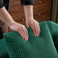 Apartment Sofa Convertible Floor Sofa Bed with Pillow Back Support and Armrest, Compressed Sofa Lounge Sleeper with Corduroy Fabric, 77'' L x 37.5'' W x 23.5'' H, Dark Green(m-8)