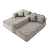 Compressed Sofa Minimalist Sectional with Comfy Chaise, Modular L Shape Sectional Couches for Living Rooms, 110'' L x 70.5'' W x 23.5'' H, Grey(m-11)