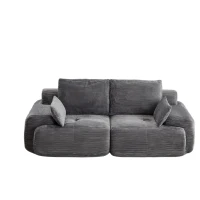 Compressed Sofa 2-Seater Modern Memory Foam Sofa with Pet-Friendly Corduroy Fabric, Two Seater Couch Sectional for Living Room, 84" L x 41" W x 28.5" H, Grey(m-2)