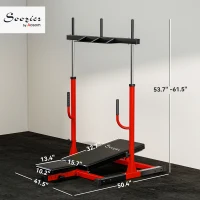 Soozier Vertical Leg Press Machine with Adjustable Leg, Back, and Head Positions, 2" Olympic Plate Compatible, Red(m-3)