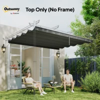 Outsunny 8.2' x 8.4' Retractable Pergola Canopy Replacement for 10' x 10' Frame, Cover Replacement (Cover Top Only), Dark Grey(m-7)