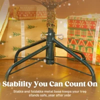 HOMCOM 6 ft Artificial Fir Pencil Christmas Tree, Hinged Xmas Tree with 442 Branch Tips and Metal Stand, Easy Assembly, Green(m-7)