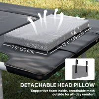 Outsunny Folding Camping Cot Sleeping Beds for adults Office Outdoor Hiking Portable, Black(m-7)