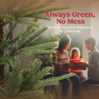 HOMCOM 6 ft Artificial Fir Pencil Christmas Tree, Hinged Xmas Tree with 442 Branch Tips and Metal Stand, Easy Assembly, Green(m-4)