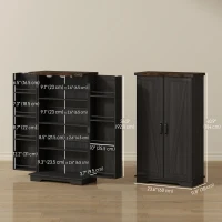 HOMCOM Farmhouse Kitchen Pantry Storage Cabinet, Kitchen Pantry Cabinet with Doors and Adjustable Shelves, Black(m-3)