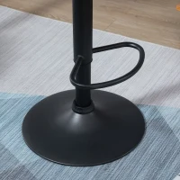 HOMCOM Bar Stool Set of 2 Fabric Adjustable Height Armless Upholstered Counter Chairs with Swivel Seat, Grey(m-13)