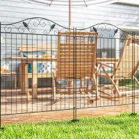 Outsunny Garden Decorative Fence 4 Panels 44in x 12ft Steel Wire Border Edging for Landscaping(m-8)