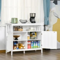 HOMCOM Sideboard Buffet Server Storage Cabinet Console Table with 2 Doors and Adjustable Shelves for Kitchen & Dining Room, White(m-9)