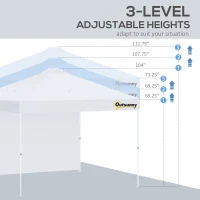 Outsunny 10' x 10' Pop-Up Canopy Tent with 1 Removable Sidewall, Commercial Instant Sun Shelter, Tents for Parties with Wheeled Carry Bag for Outdoor, Garden, Patio, White(m-4)