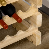 HOMCOM Stackable Wine Rack, Modular Storage Shelves, 72-Bottle Holder, Freestanding Display Rack for Kitchen, Pantry, Cellar, Natural(m-10)