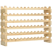 HOMCOM Stackable Wine Rack, Modular Storage Shelves, 72-Bottle Holder, Freestanding Display Rack for Kitchen, Pantry, Cellar, Natural(m-2)