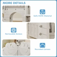 Qaba 7-in-1 Toddler Slide, Kids Slide Climber Playset with Playhouse and Basketball Hoop for 1-4 Years, Grey(m-7)