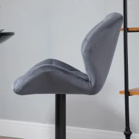 HOMCOM Bar Stool Set of 2 Fabric Adjustable Height Armless Upholstered Counter Chairs with Swivel Seat, Grey(m-11)