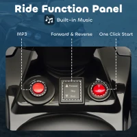 Qaba 6V Kids ATV, 4 Wheeler Electric Ride on Car with Music and LED Headlights, for Ages 3-8 Years Boys and Girls, Black(m-6)