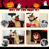 PawHut 28" Gothic Cat Tree Tower with Plush Top Bed, Cozy Condo, Sisal Scratching Post, Perch, Dangling Ball, Red & Black(m-7)