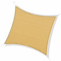 Outsunny 10ft x10ft Square Canopy Sun Shade Sail Garden Cover UV Protector Outdoor Patio Lawn Shelter with Carrying Bag Sand(m-11)