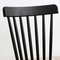 HOMCOM Dining Chairs Set of 4, Modern Kitchen Chair with Slatted Back, PP Seat, Beechwood Legs for Living Room, Black(m-10)