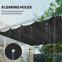 Outsunny 8' x 9.4' Retractable Pergola Canopy Replacement, Fit 7' x 10' Frame, UV30+ Pergola Cover Top Only, Dark Grey(m-6)